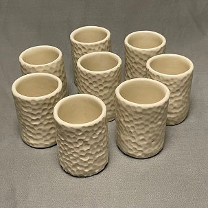 Porcelain Espresso Cups with Gouged Finish