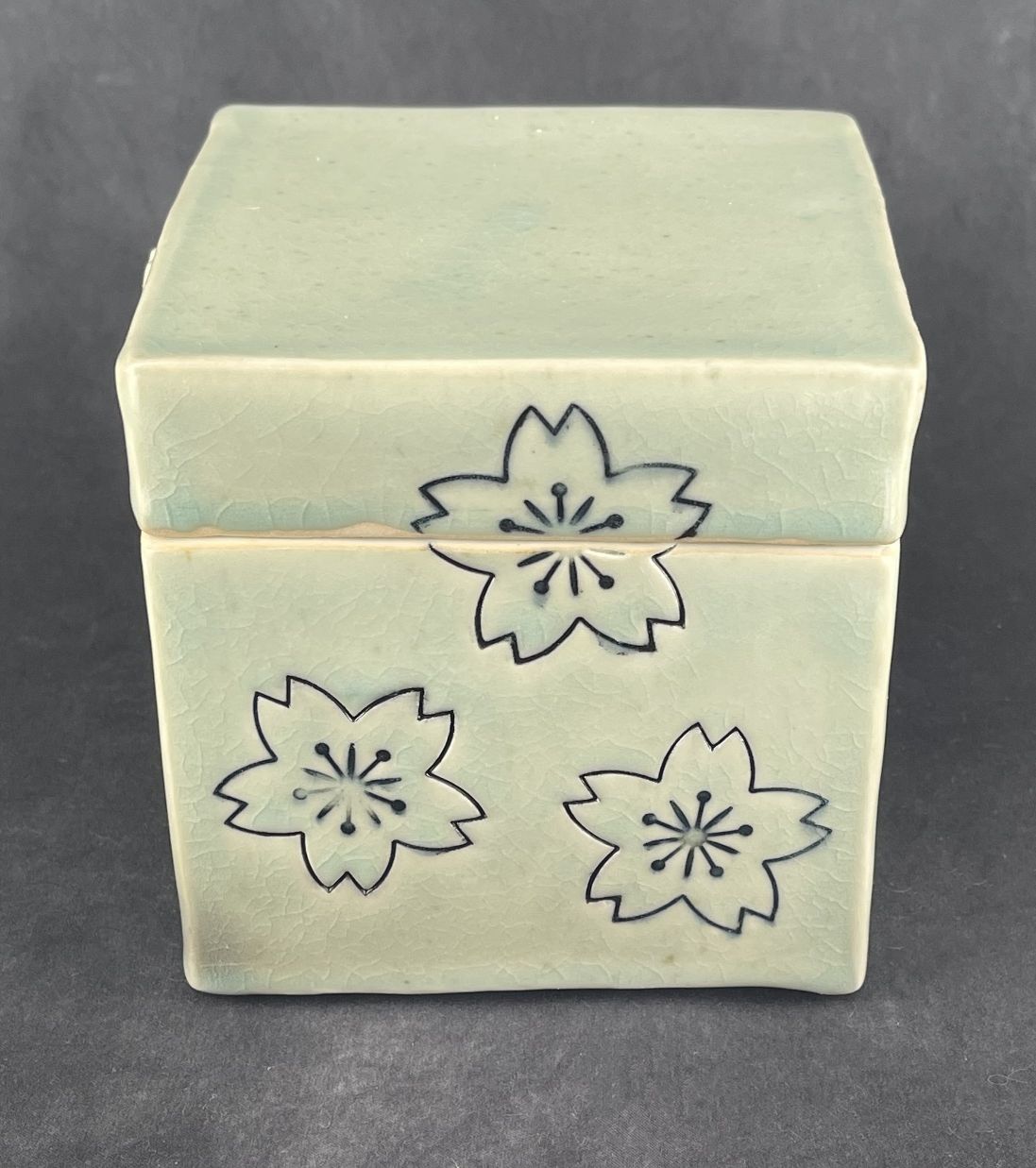 Sakura Print Porcelain Lidded Box