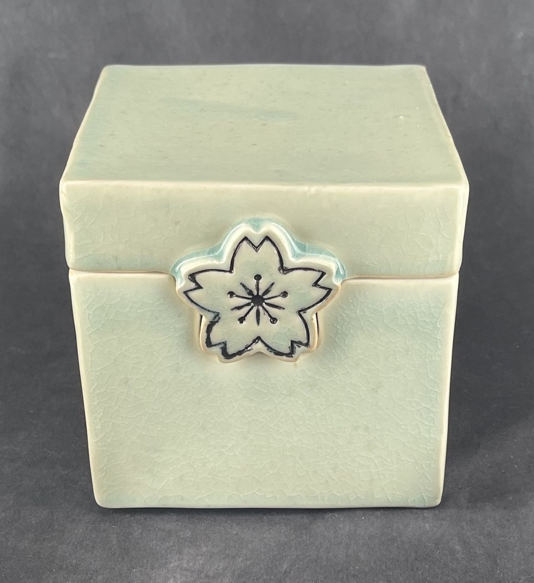 Sakura Print Porcelain Lidded Box