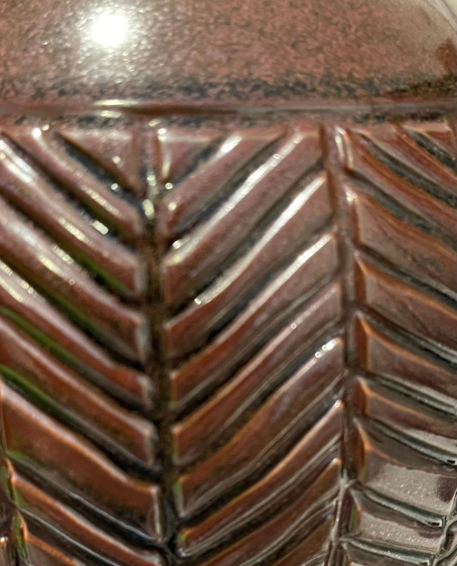 Vase with Incised Chevron Pattern