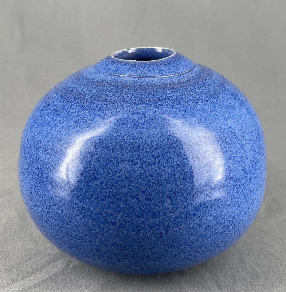 Small Blue Round Vase