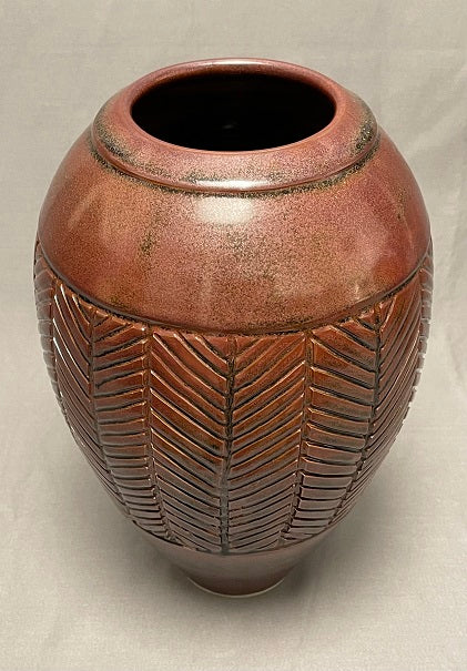 Vase with Incised Chevron Pattern