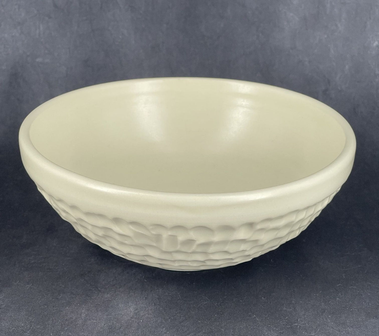 Medium Porcelain Bowl with Gouged Finish