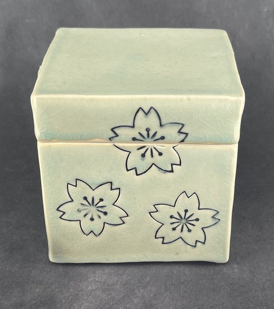 Sakura Print Porcelain Lidded Box