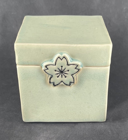 Sakura Print Porcelain Lidded Box