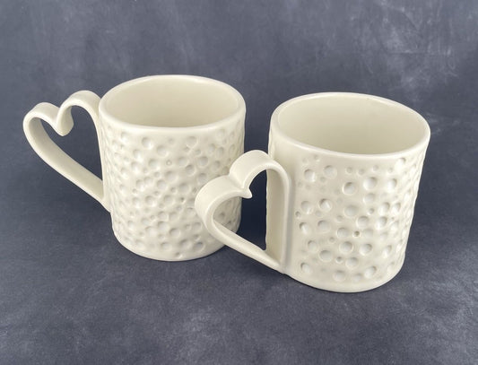 Porcelain Heart Handle Mug